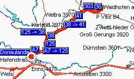 Karte Linz - Waidhofen