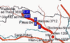 Karte Wien - Waidhofen